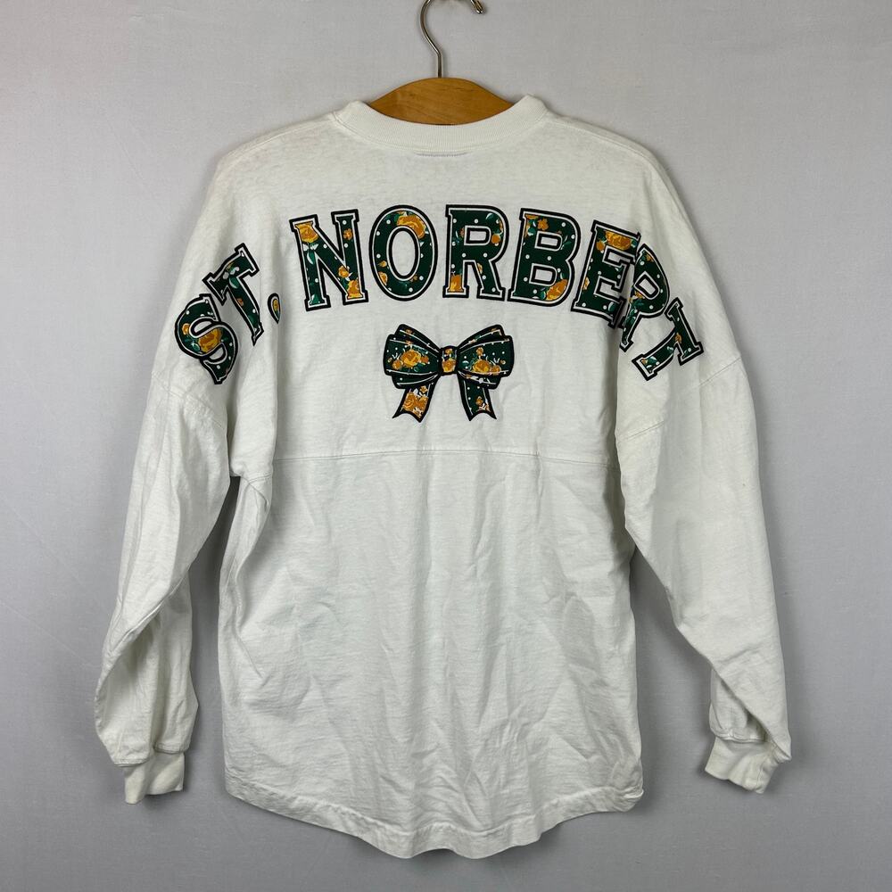 Spirit Jersey St Norbert College White Long Sleeve Floral Shirt Women's Size XS